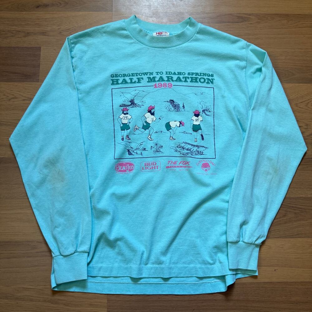 Vintage 1989 Georgetown to Idaho Springs Half Marathon Mint Long Sleeve Shirt M